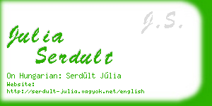 julia serdult business card